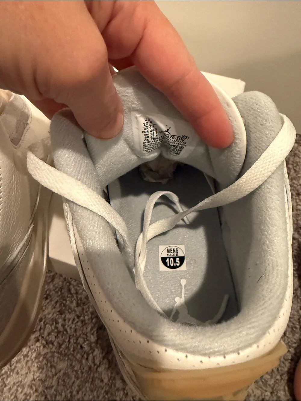 Mens Air Jordan 3 Retro Craft White and Light Gray Low-Top Sneakers